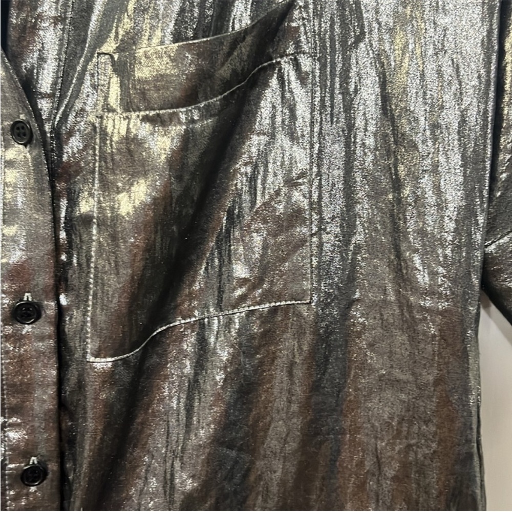 BCBG MAXAZRIA Women's Shinny Gunmetal Gray Dress Size Small - Picture 5 of 7